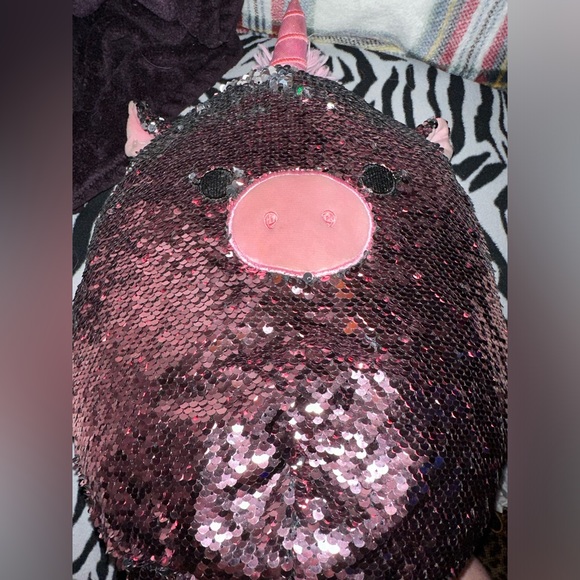 Zoe Reversible Sequin 12in Pink Pig Unicorn Squishmallow - Picture 5 of 7